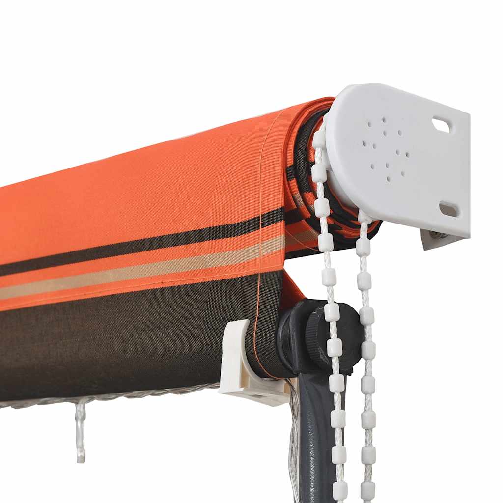 Tenda da Sole Retrattile con LED 300x150 cm Arancione e Marrone