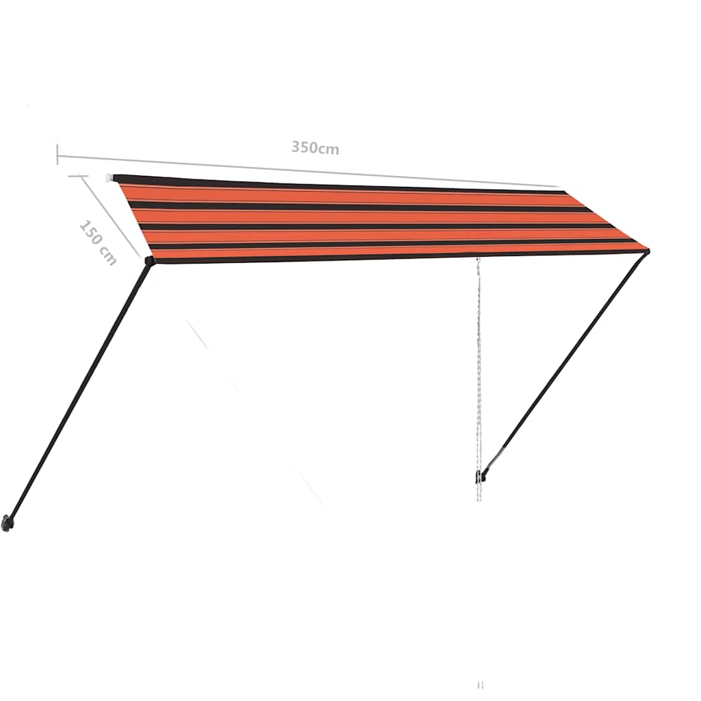 Tenda da Sole Retrattile con LED 300x150 cm Arancione e Marrone
