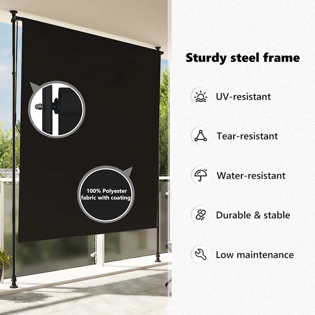 Tenda a Rullo per Esterni 150x270 cm Antracite