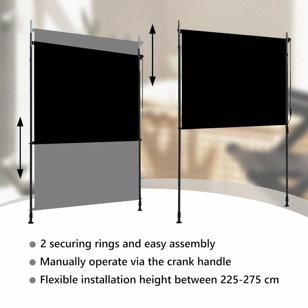 Tenda a Rullo per Esterni 200x270 cm Antracite