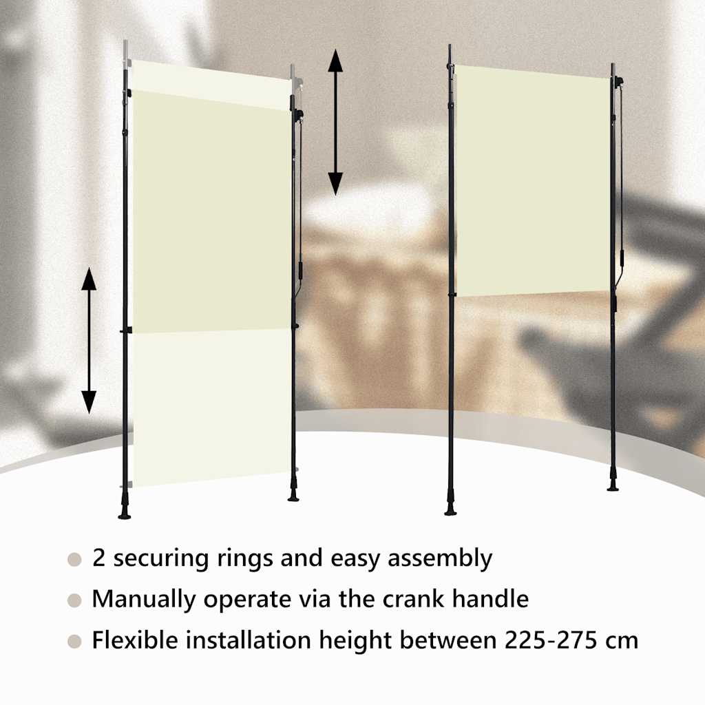 Tenda a Rullo per Esterni 100x270 cm Crema