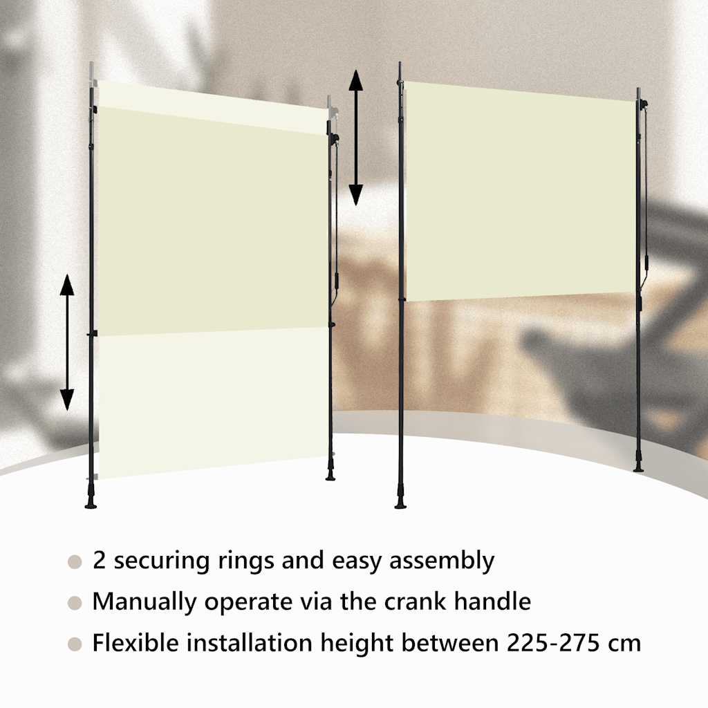 Tenda a Rullo per Esterni 150x270 cm Crema