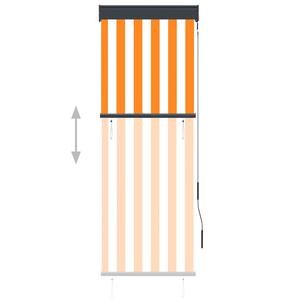 Tenda a Rullo per Esterni 60x250 cm Bianca e Arancione