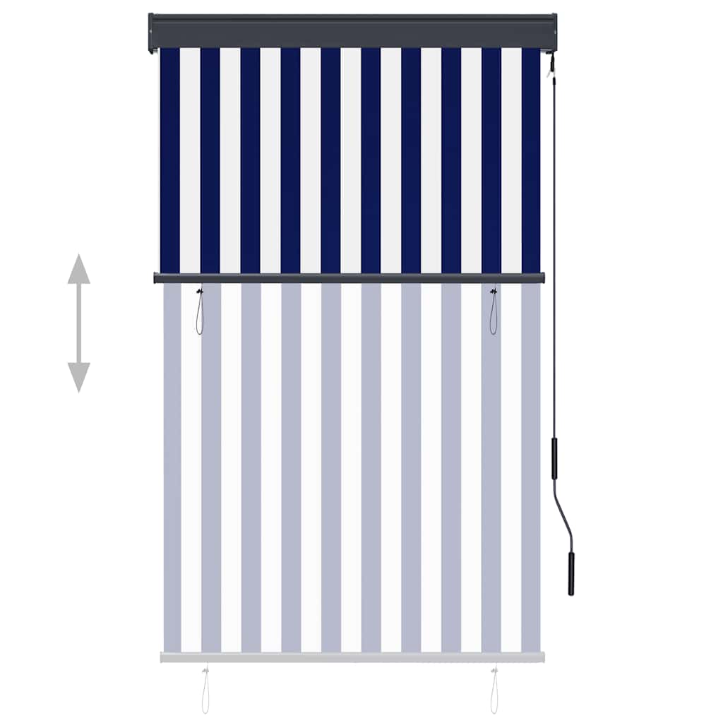 Tenda a Rullo per Esterni 100x250 cm Blu e Bianca