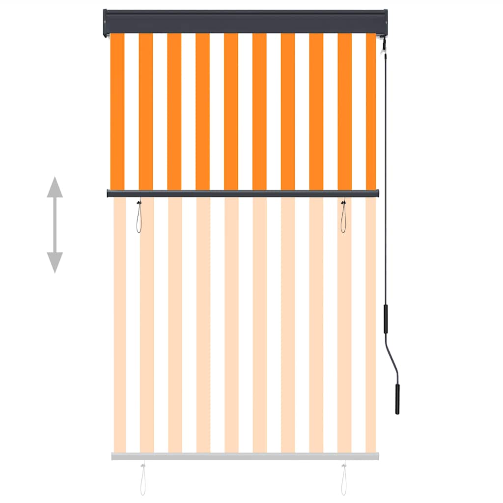 Tenda a Rullo per Esterni 100x250 cm Bianca e Arancione