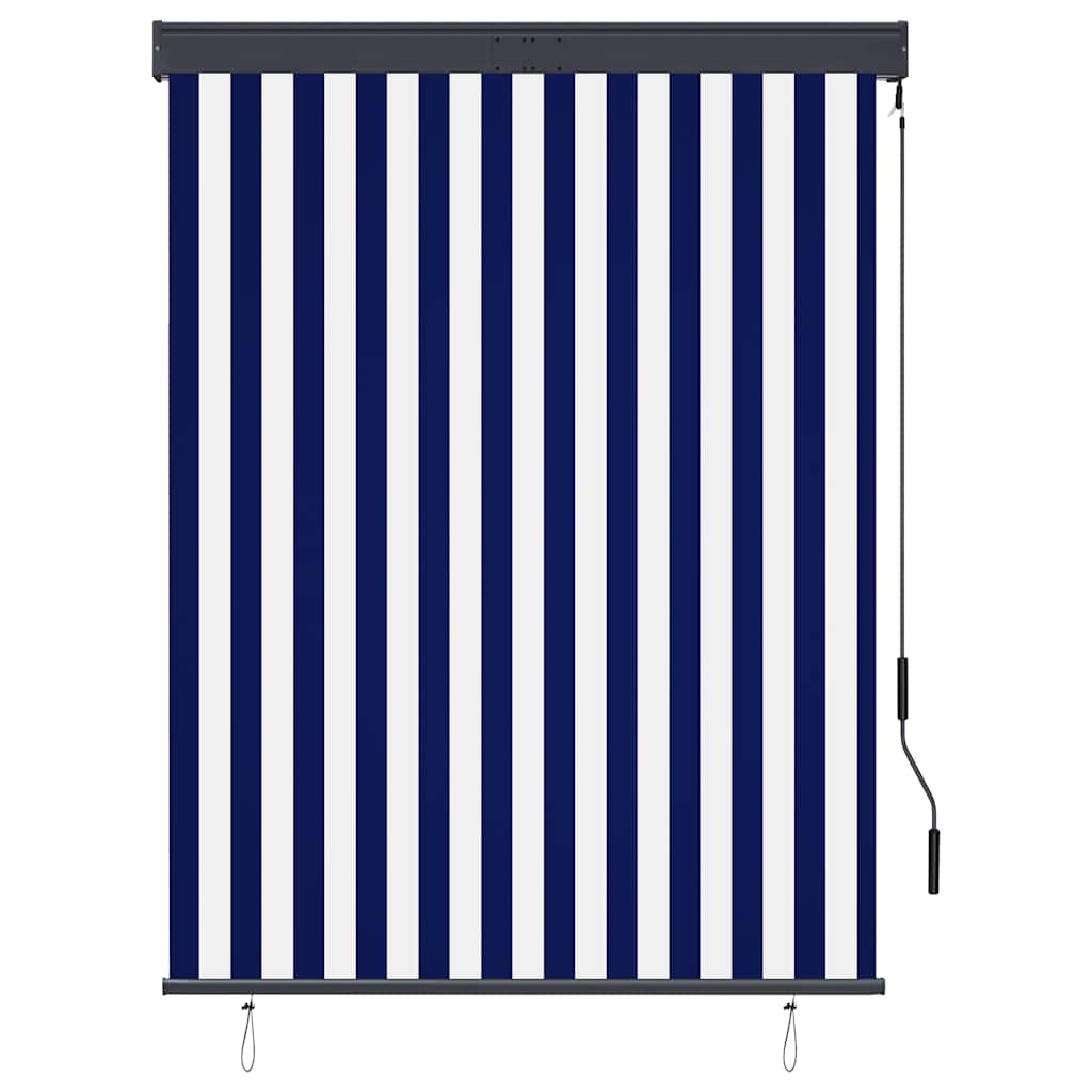 Tenda a Rullo per Esterni 120x250 cm Blu e Bianca