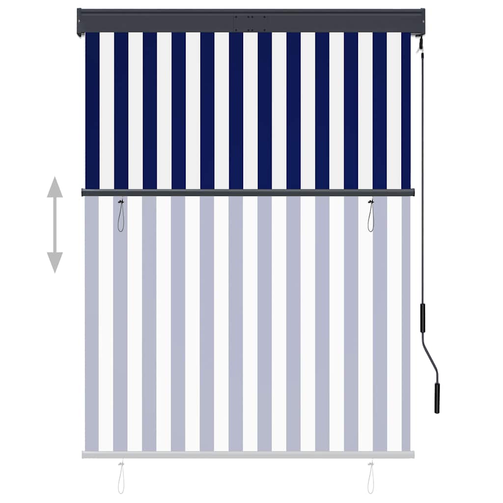 Tenda a Rullo per Esterni 120x250 cm Blu e Bianca
