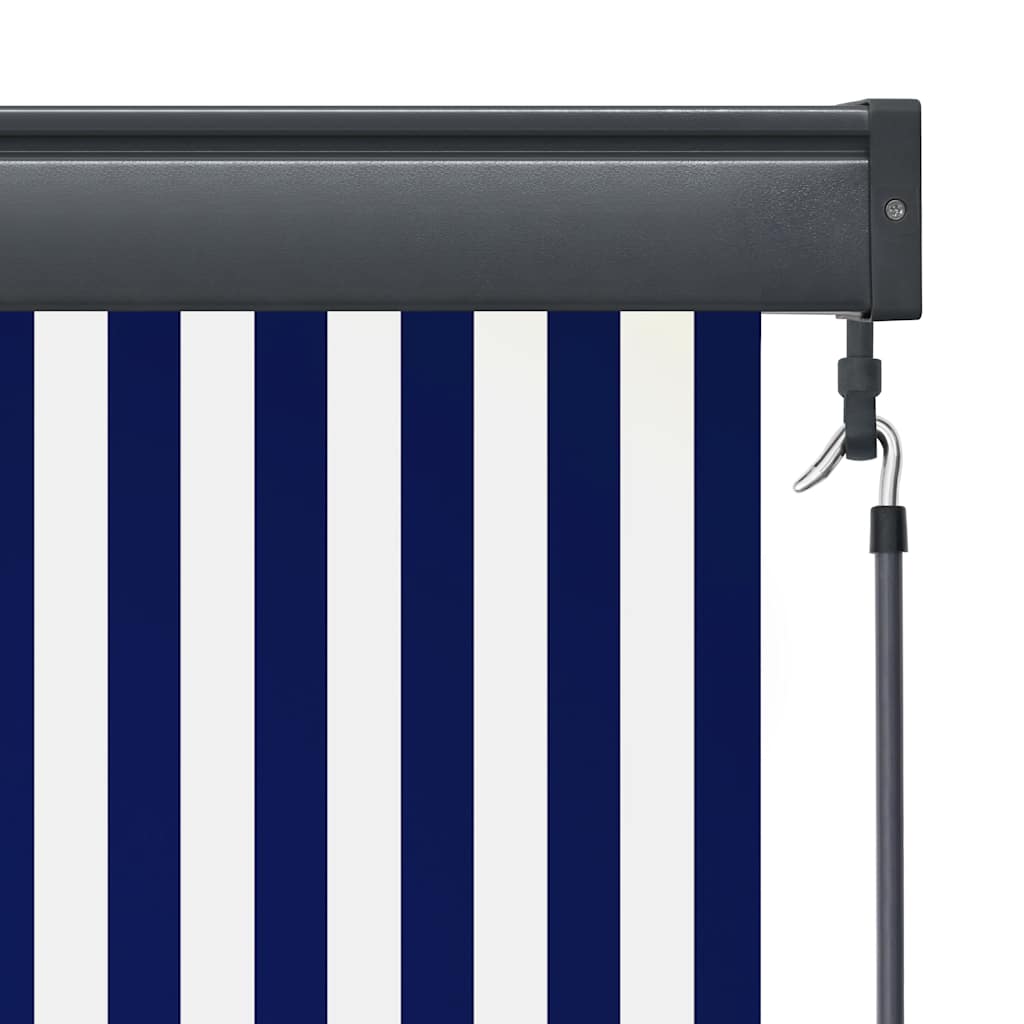 Tenda a Rullo per Esterni 120x250 cm Blu e Bianca