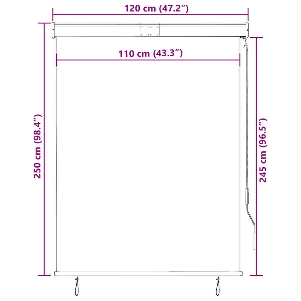 Tenda a Rullo per Esterni 120x250 cm Giallo e Blu