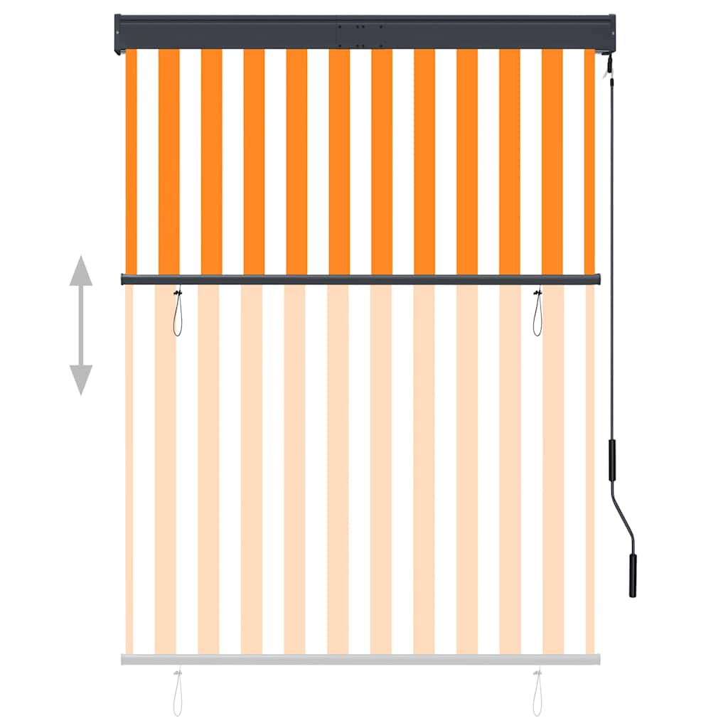 Tenda a Rullo per Esterni 120x250 cm Bianco e Arancione