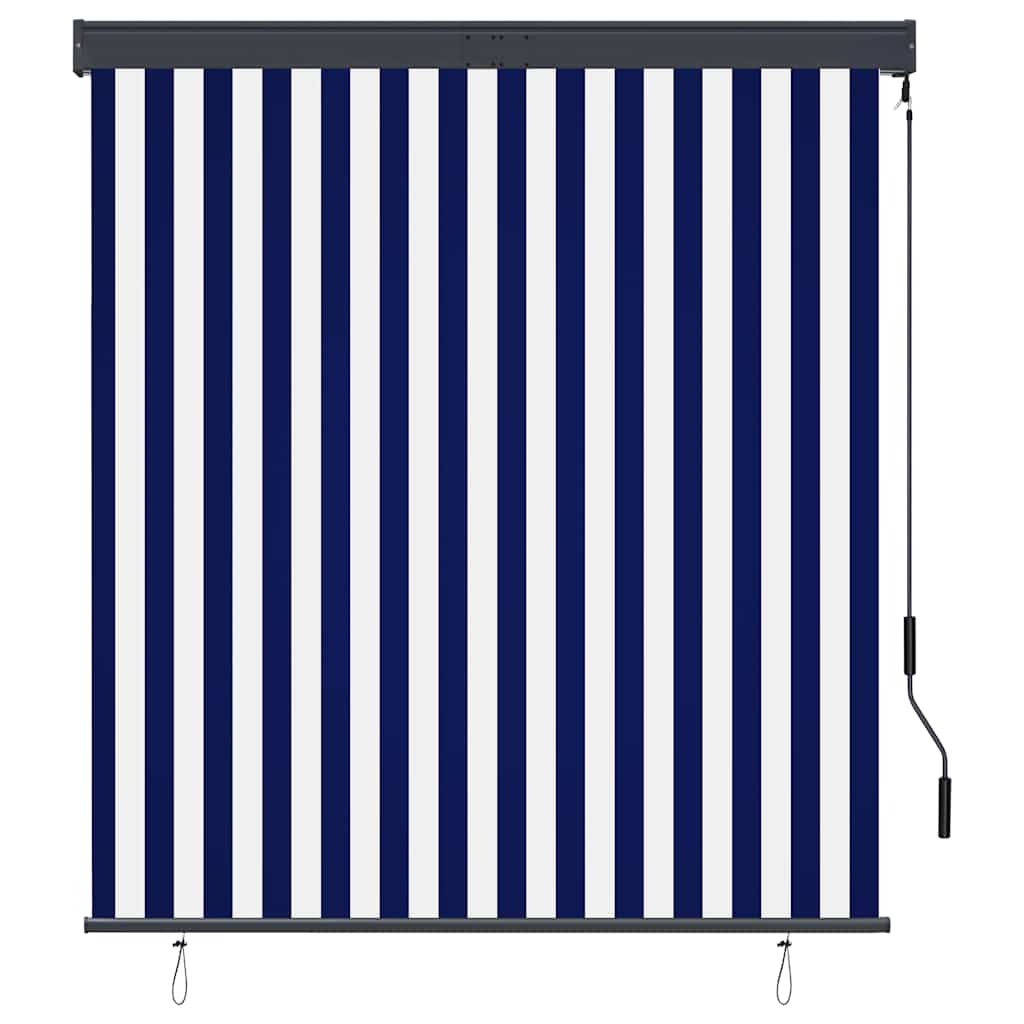 Tenda a Rullo per Esterni 140x250 cm Blu e Bianca