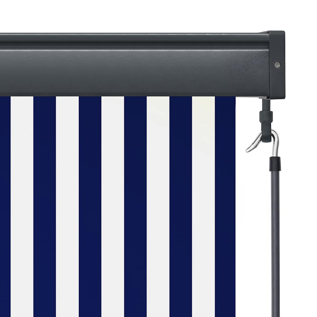 Tenda a Rullo per Esterni 140x250 cm Blu e Bianca