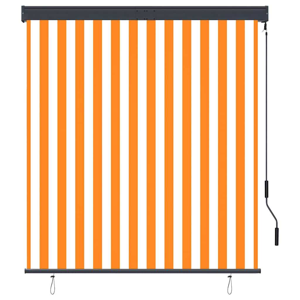 Tenda a Rullo per Esterni 140x250 cm Bianco e Arancione
