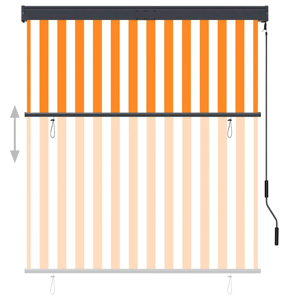 Tenda a Rullo per Esterni 140x250 cm Bianco e Arancione