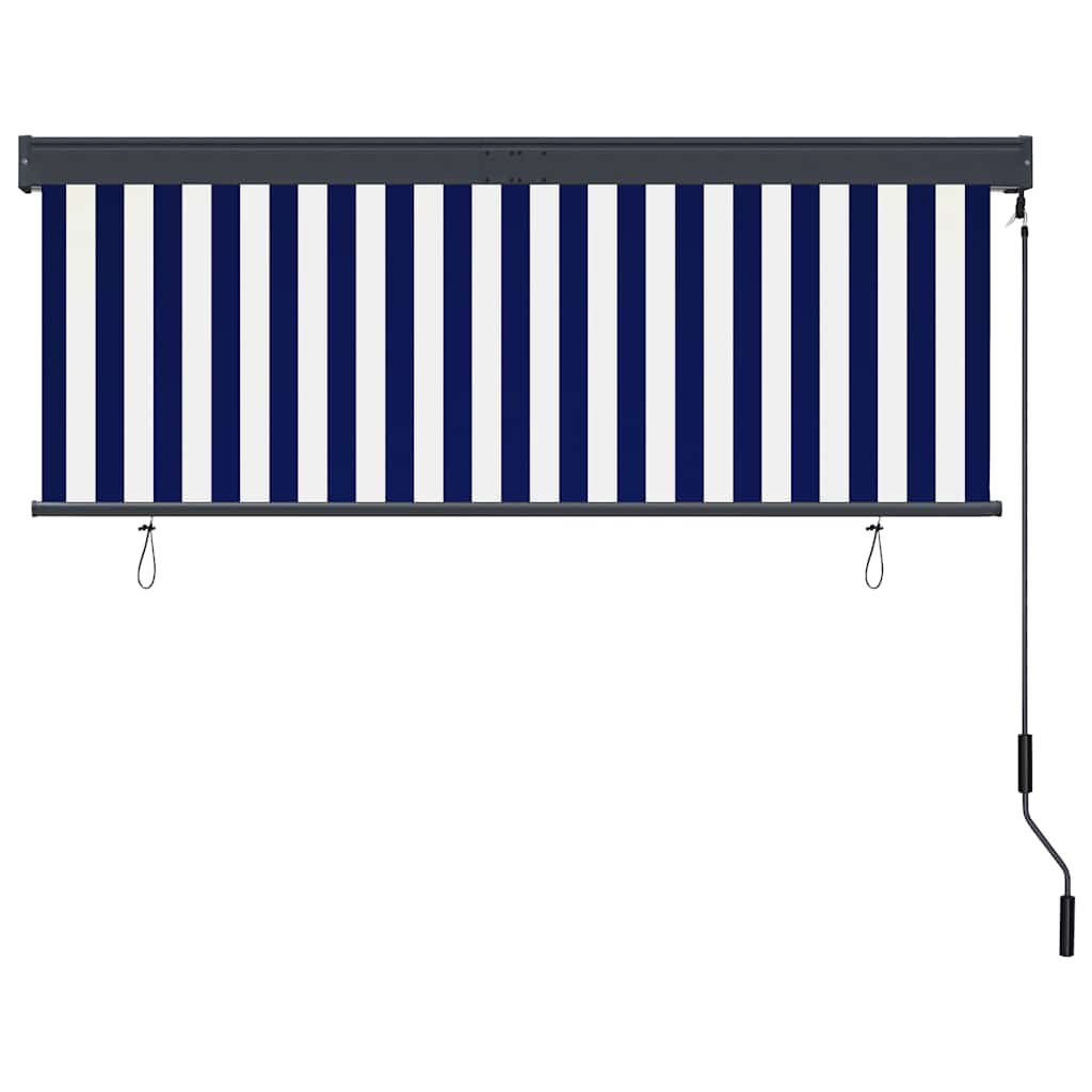 Tenda a Rullo per Esterni 160x250 cm Blu e Bianca
