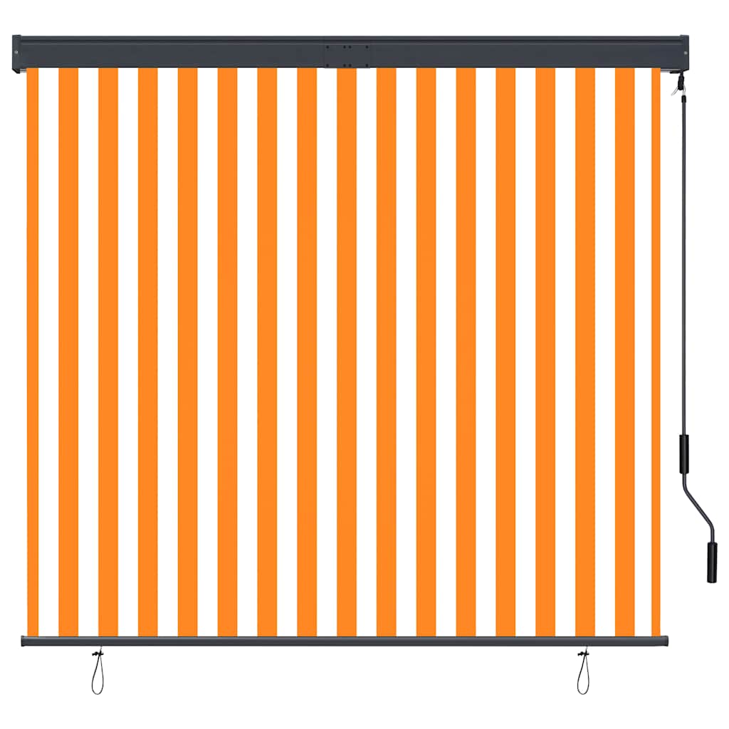 Tenda a Rullo per Esterni 160x250 cm Bianca e Arancione