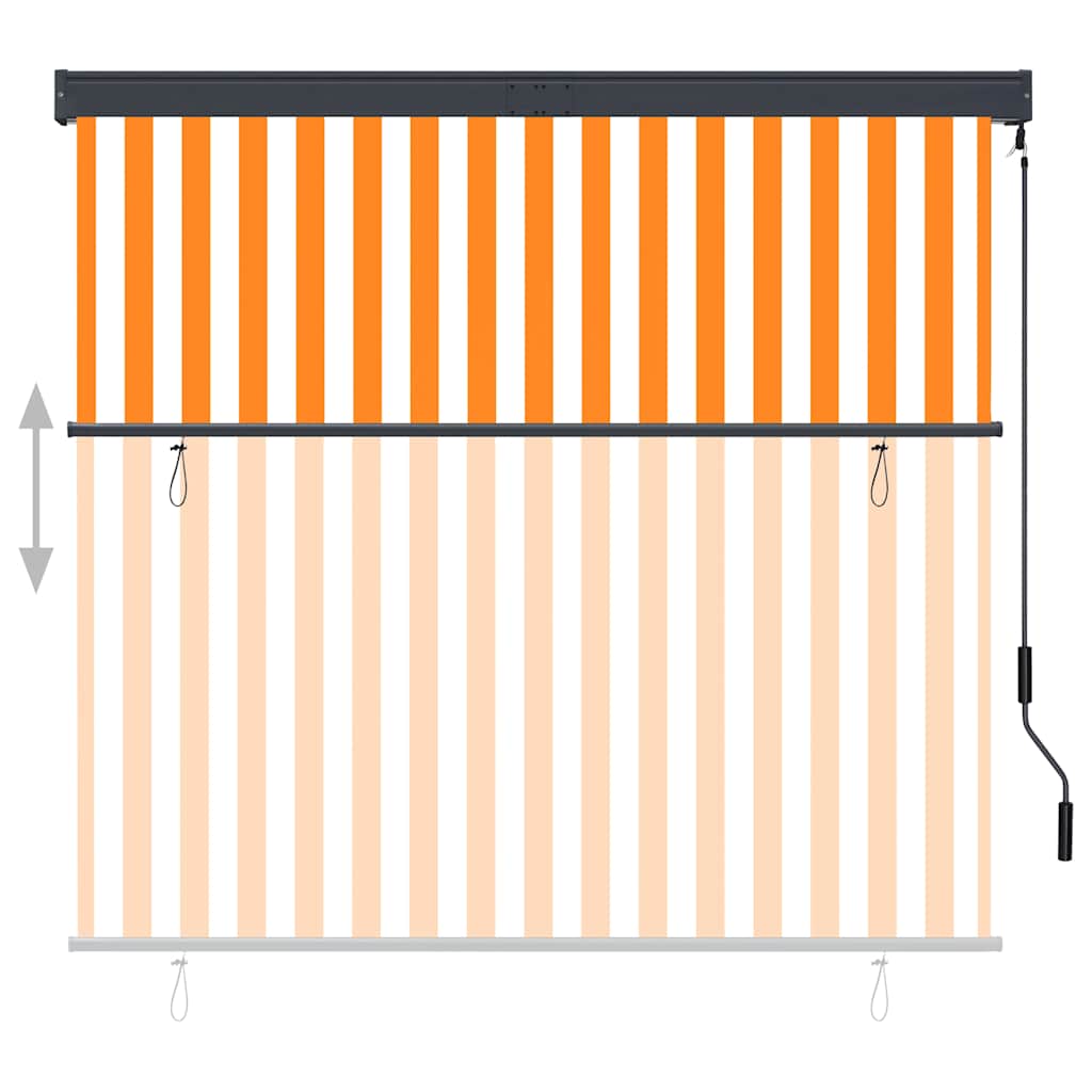 Tenda a Rullo per Esterni 160x250 cm Bianca e Arancione