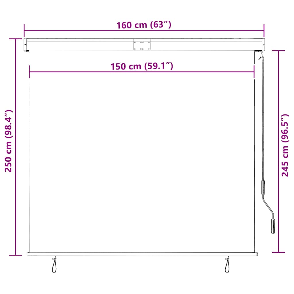 Tenda a Rullo per Esterni 160x250 cm Arancione e Marrone