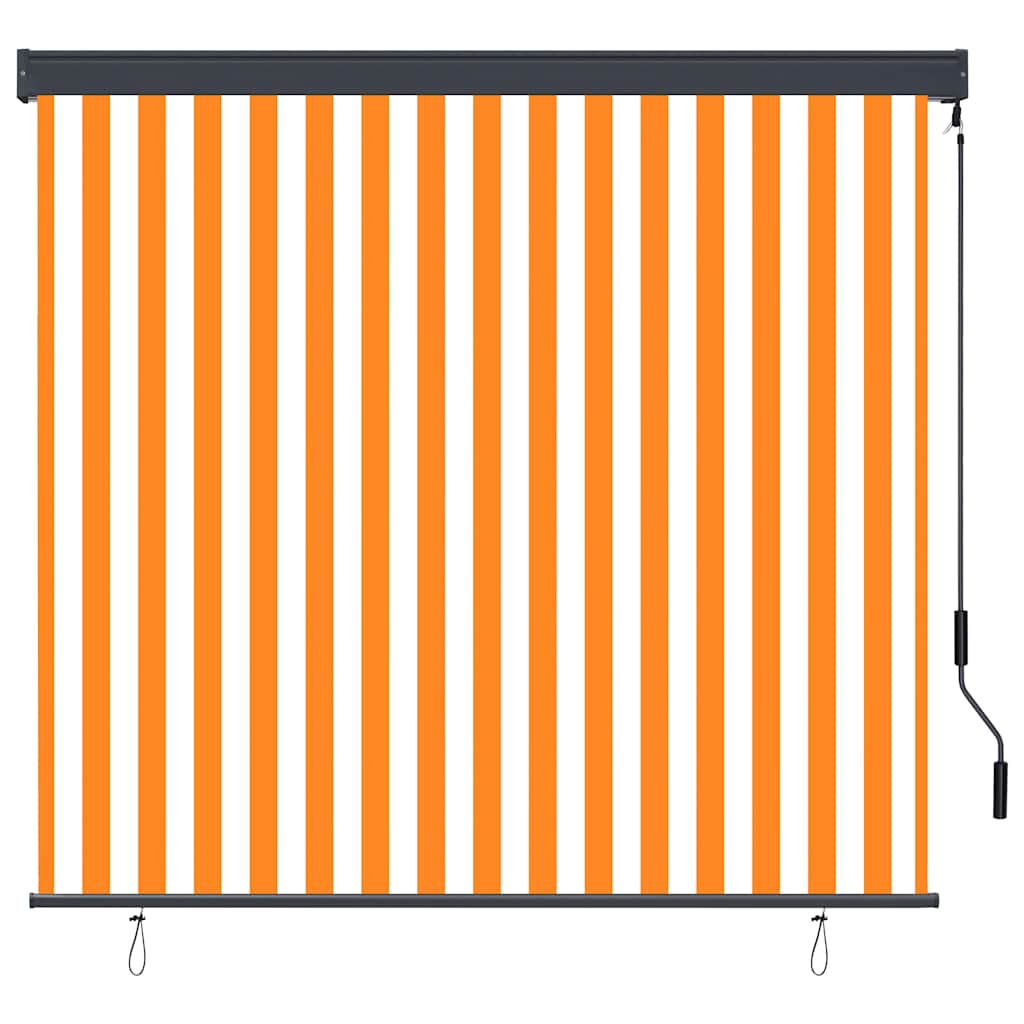 Tenda a Rullo per Esterni 170x250 cm Bianca e Arancione