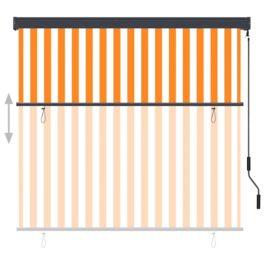 Tenda a Rullo per Esterni 170x250 cm Bianca e Arancione