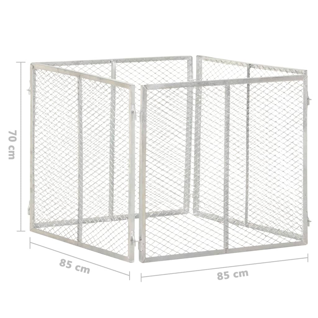 Compostiera da Giardino 85x85x70 cm in Ferro Zincato