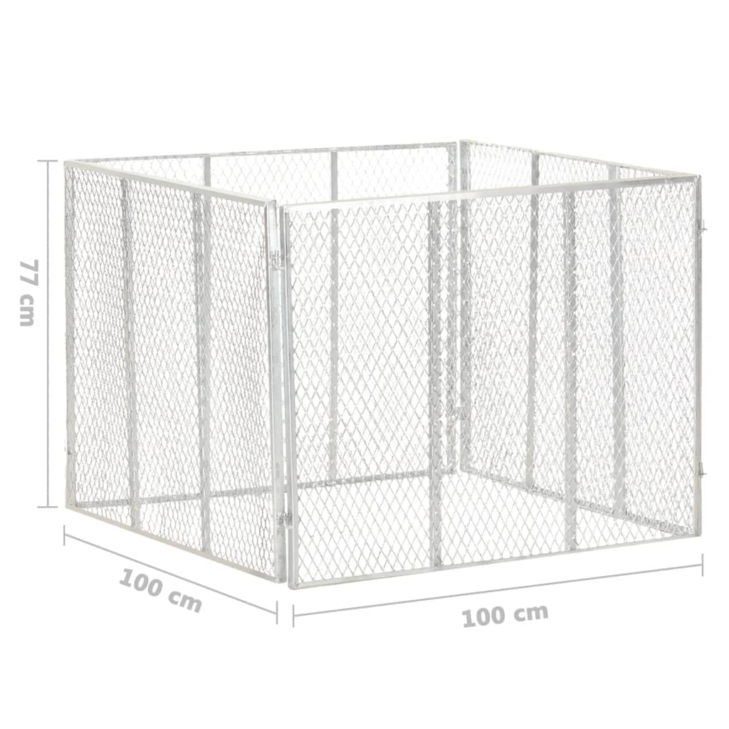 Compostiera da Giardino 100x100x77 cm in Ferro Zincato