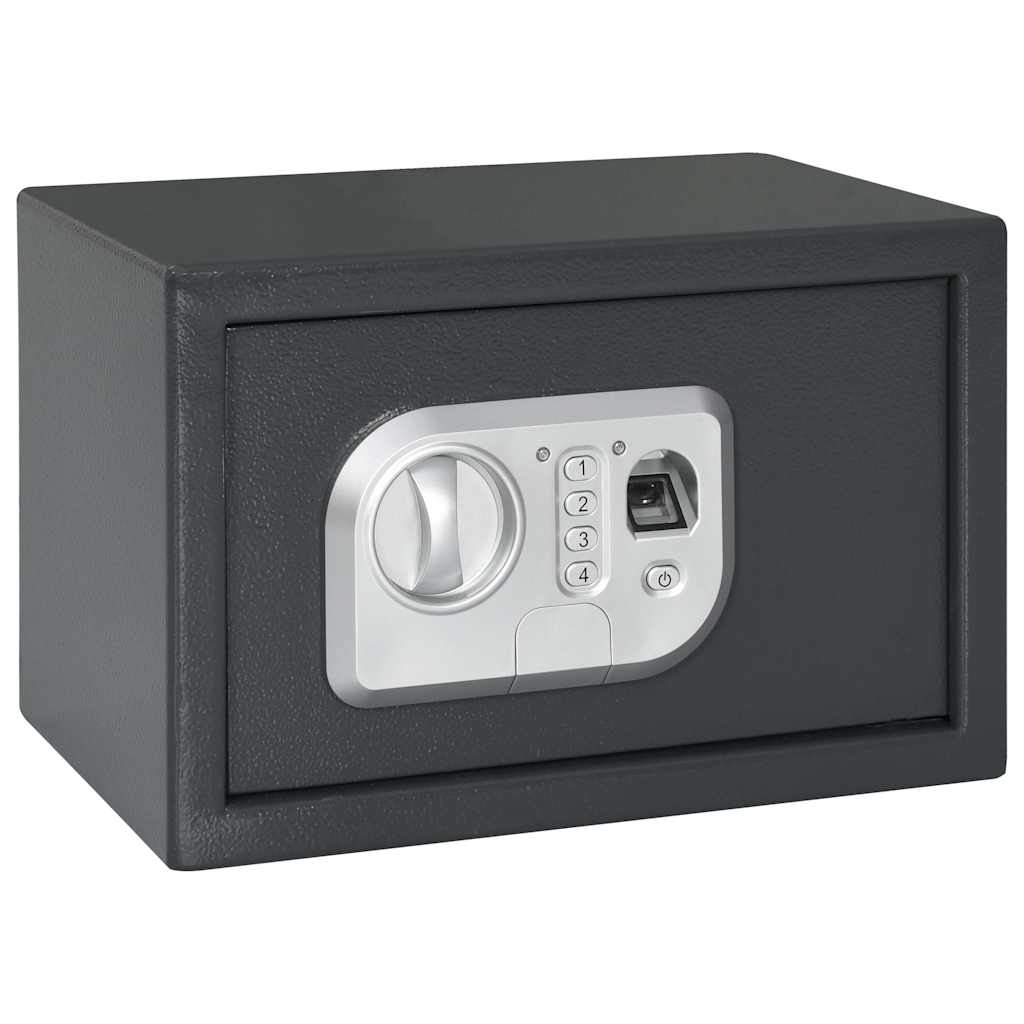Cassaforte a Impronta Digitale Grigio Scuro 31x20x20 cm