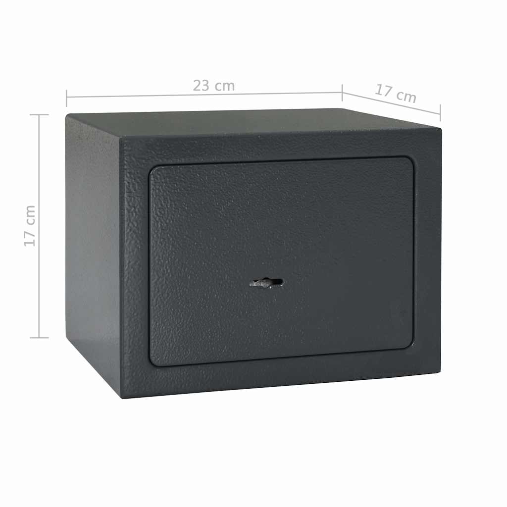 Cassaforte Meccanica Grigio Scuro 23x17x17 cm in Acciaio