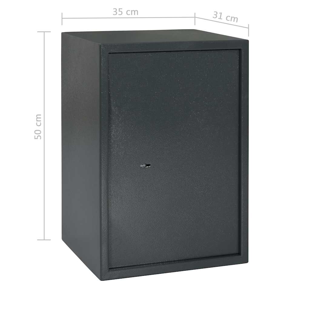 Cassaforte Meccanica Grigio Scuro 35x31x50 cm in Acciaio