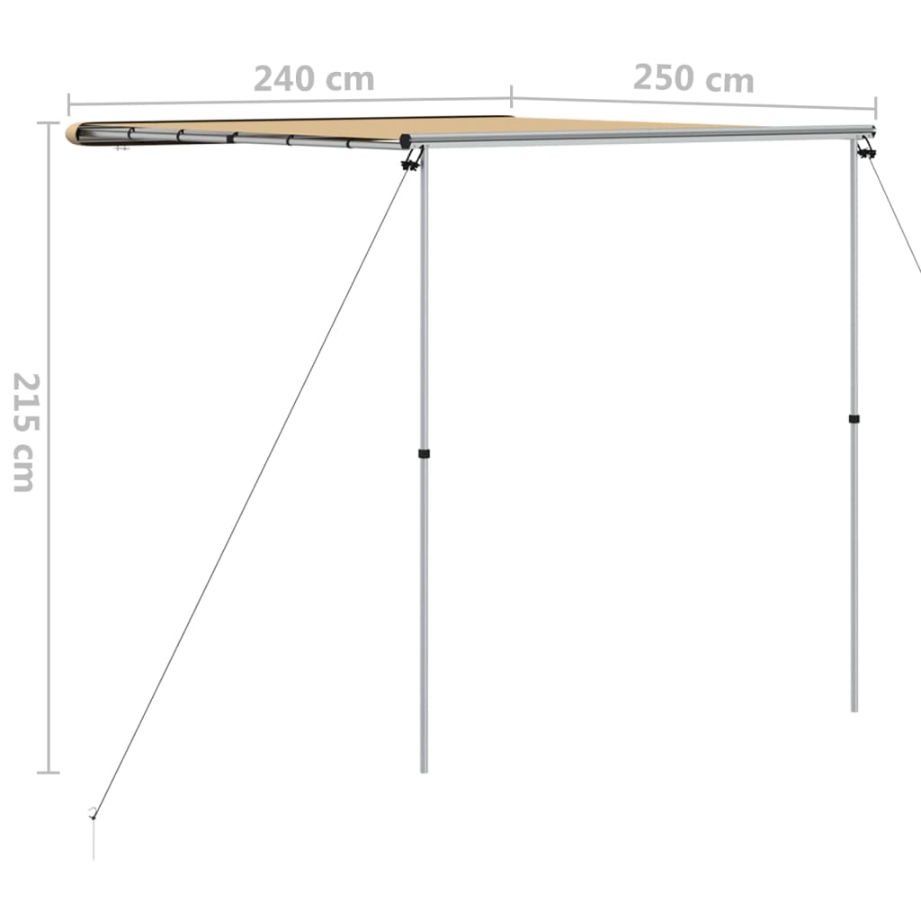 Tendalino per Camper e Roulotte 2,4x2,5x2,15 m Beige