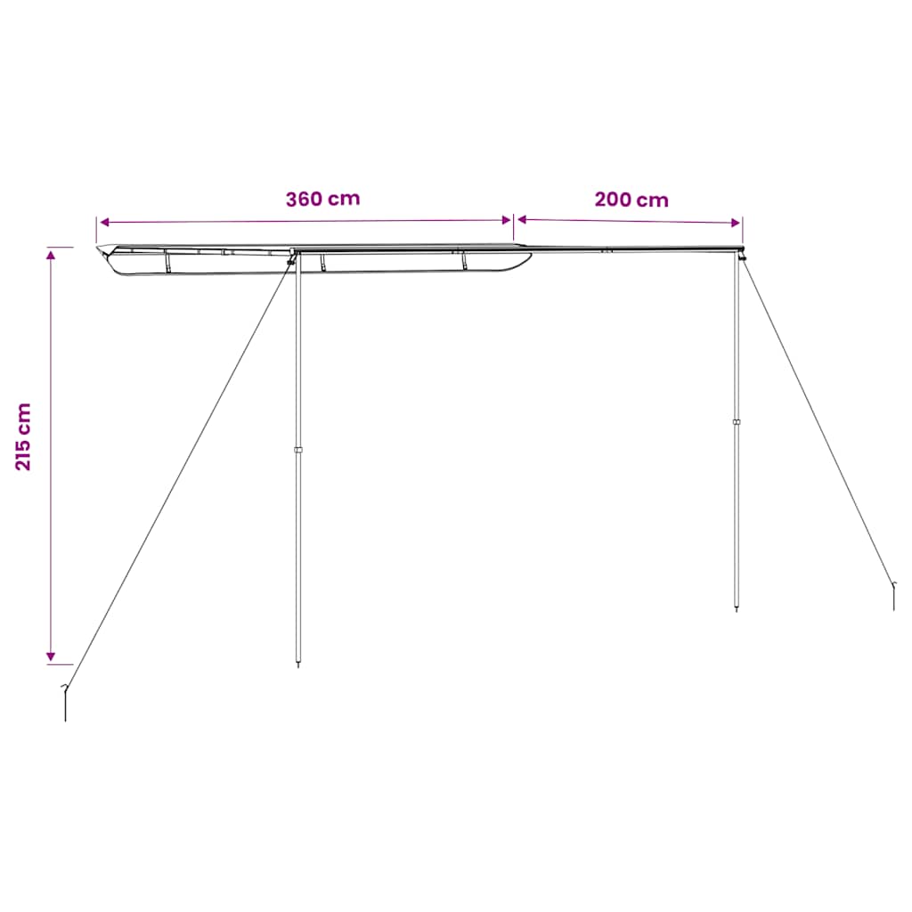 Tendalino per Camper e Roulotte 3,6x2x2,15 m Beige