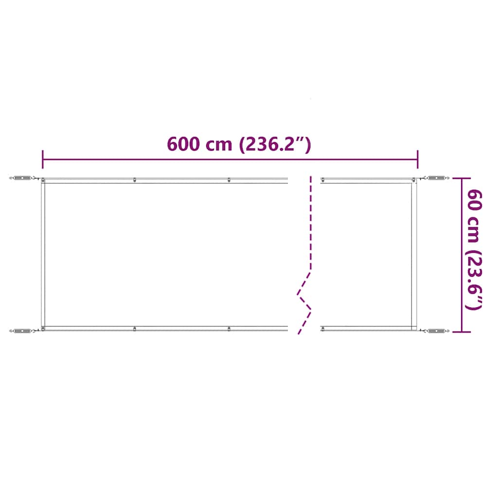 Paravento Verticale Antracite 60x600 cm in Tessuto Oxford