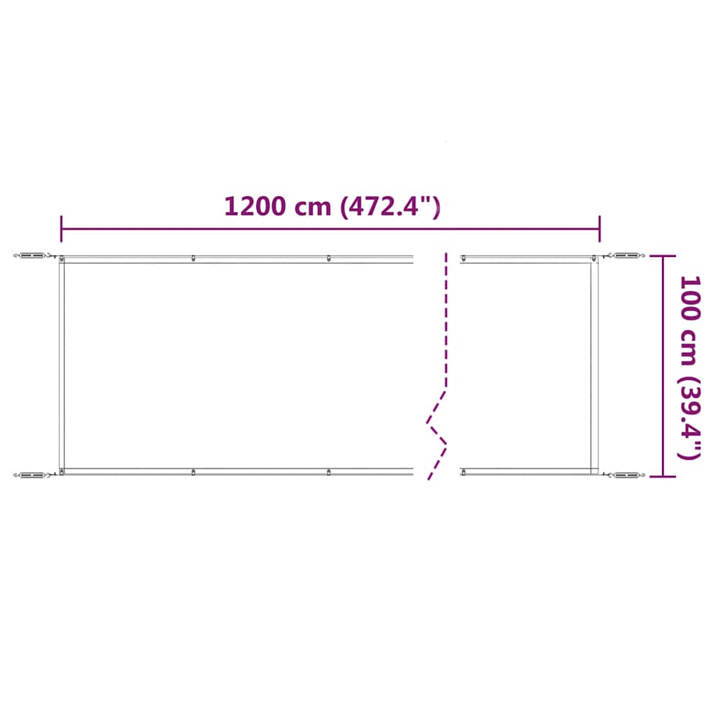 Paravento Verticale Antracite 100x1200 cm in Tessuto Oxford