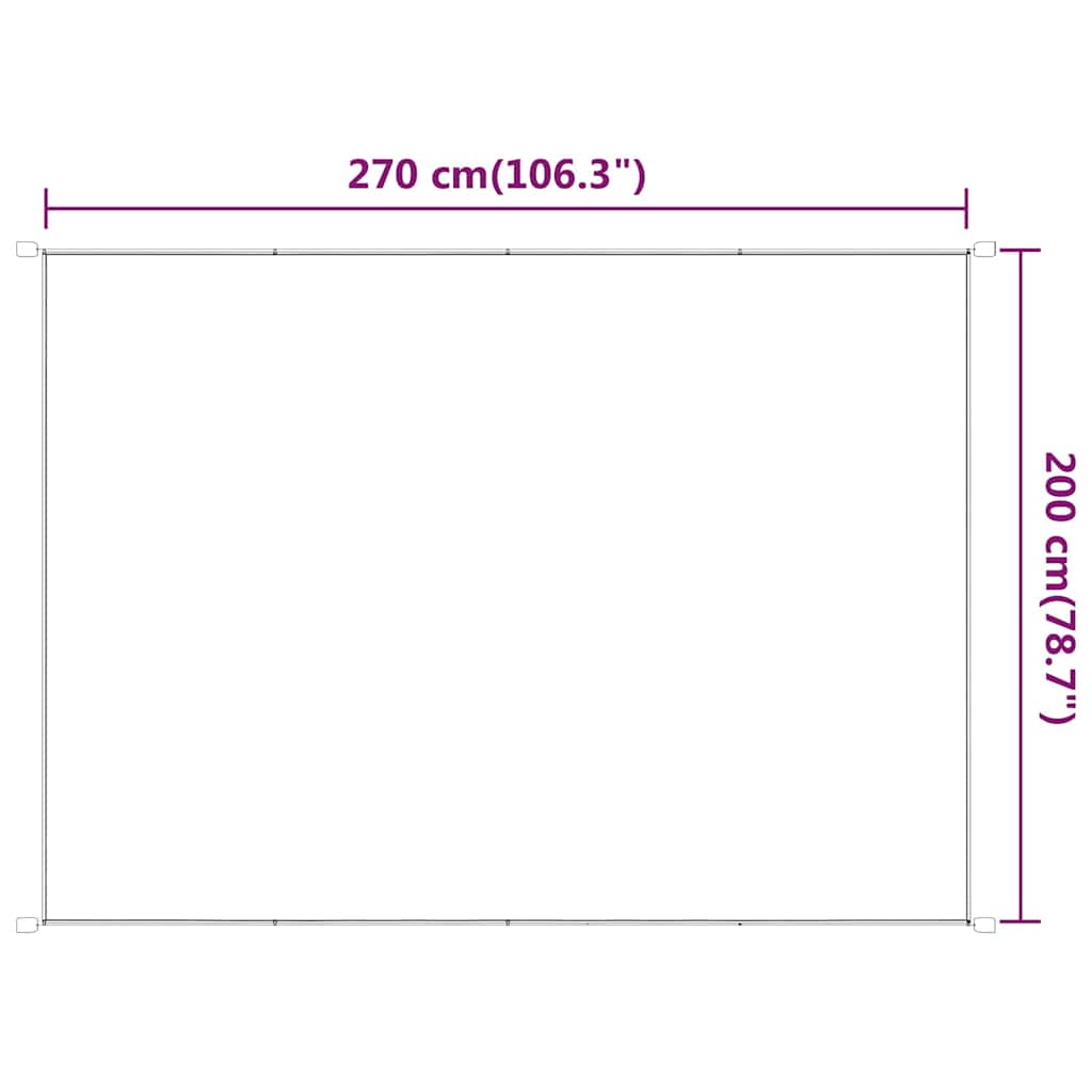 Paravento Verticale Antracite 200x270 cm Tessuto Oxford