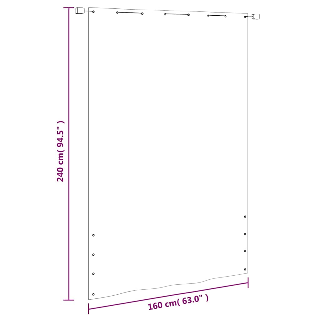 Paravento per Balcone Bianco 160x240 cm in Tessuto Oxford