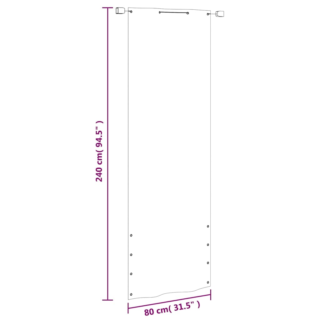 Paravento per Balcone Antracite 80x240 cm in Tessuto Oxford
