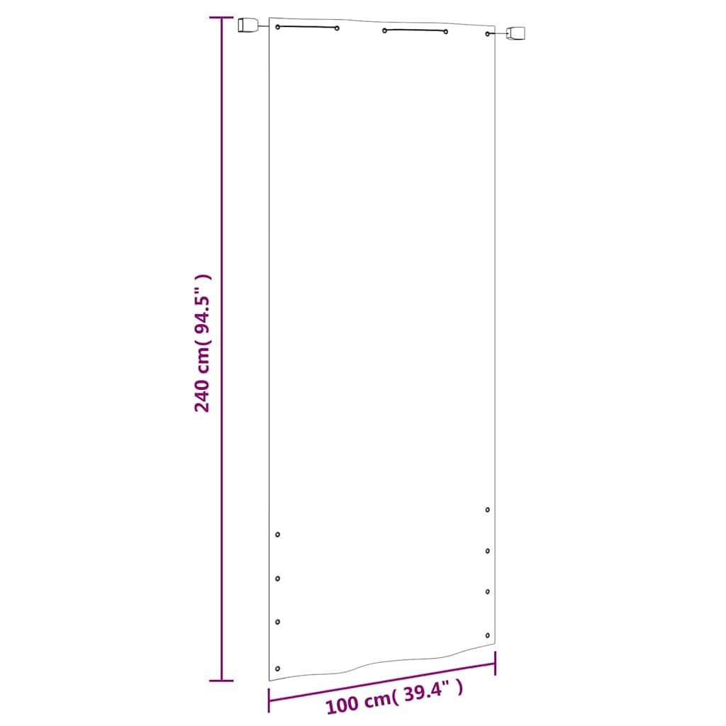 Paravento per Balcone Crema 100x240 cm in Tessuto Oxford
