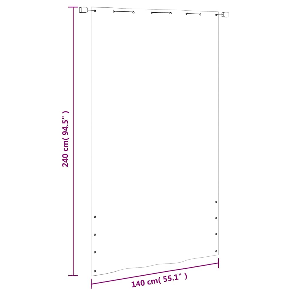 Paravento per Balcone Crema 140x240 cm in Tessuto Oxford