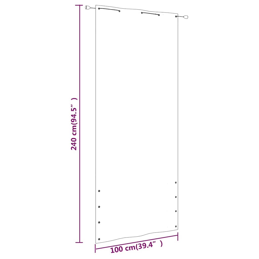 Paravento per Balcone Verde Scuro 100x240 cm in Tessuto Oxford