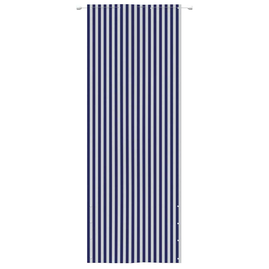 Paravento per Balcone Blu e Bianco 80x240 cm in Tessuto Oxford