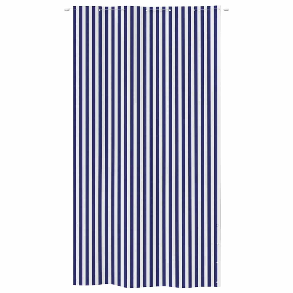 Paravento per Balcone Blu e Bianco 140x240 cm in Tessuto Oxford