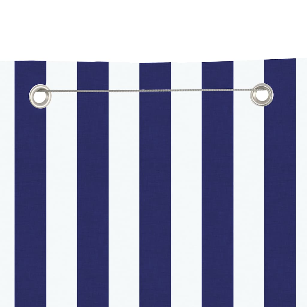 Paravento per Balcone Blu e Bianco 160x240 cm in Tessuto Oxford