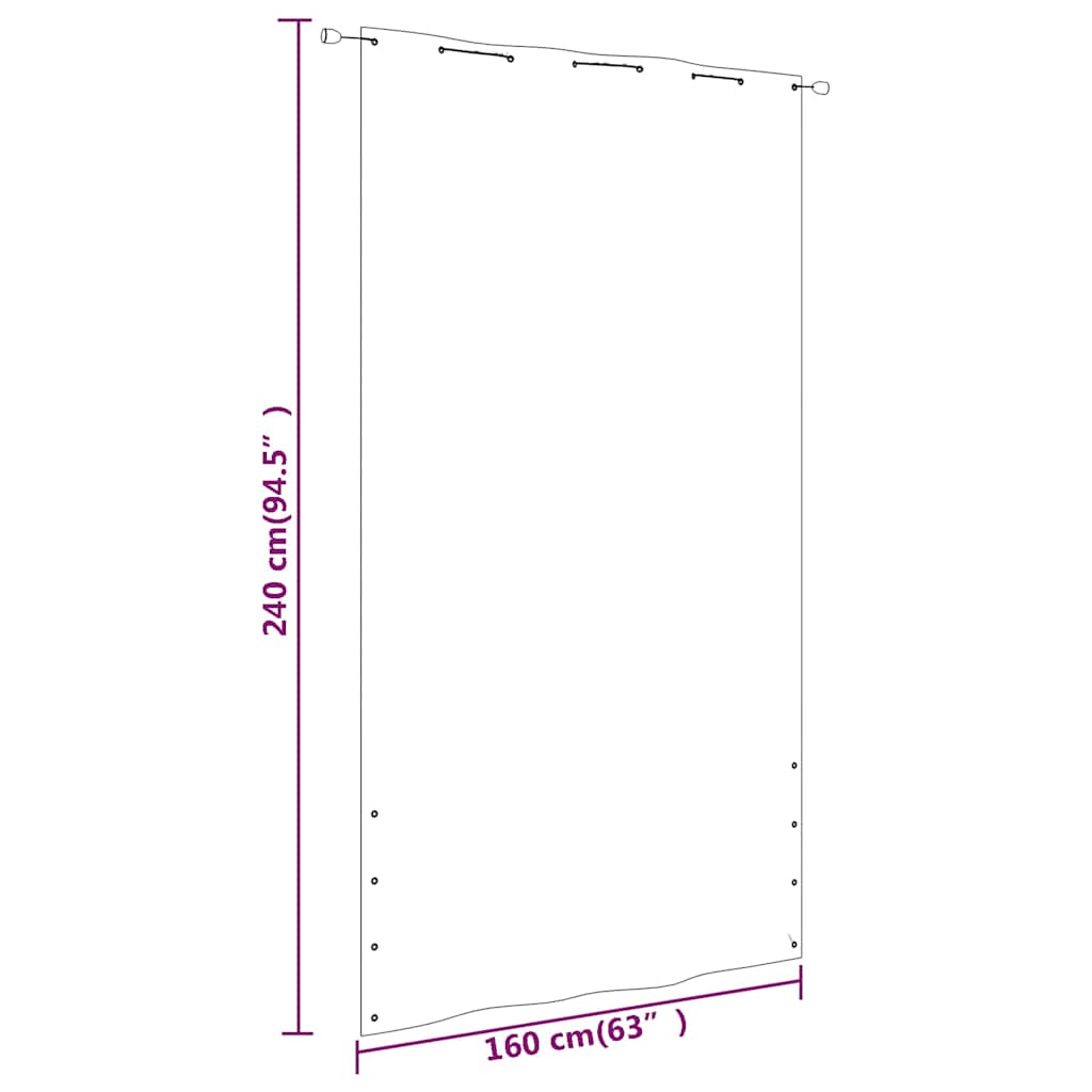 Paravento per Balcone Blu e Bianco 160x240 cm in Tessuto Oxford
