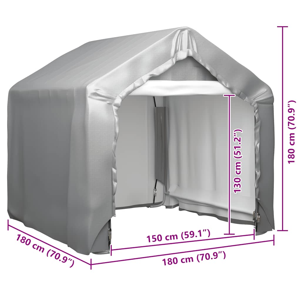 Tenda Grigia 180x180 cm in Acciaio Zincato