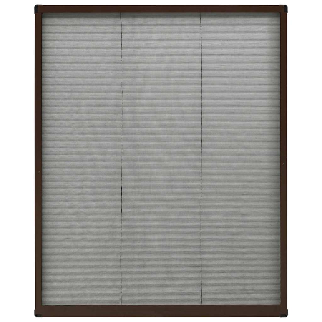 Zanzariera Plissettata Finestre in Alluminio Marrone 60x80 cm