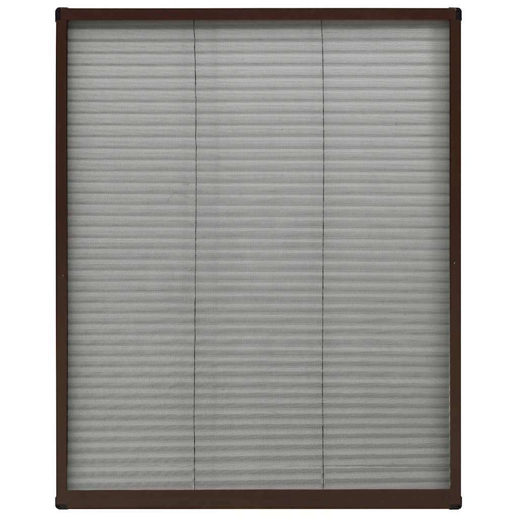 Zanzariera Plissettata Finestre in Alluminio Marrone 80x100 cm