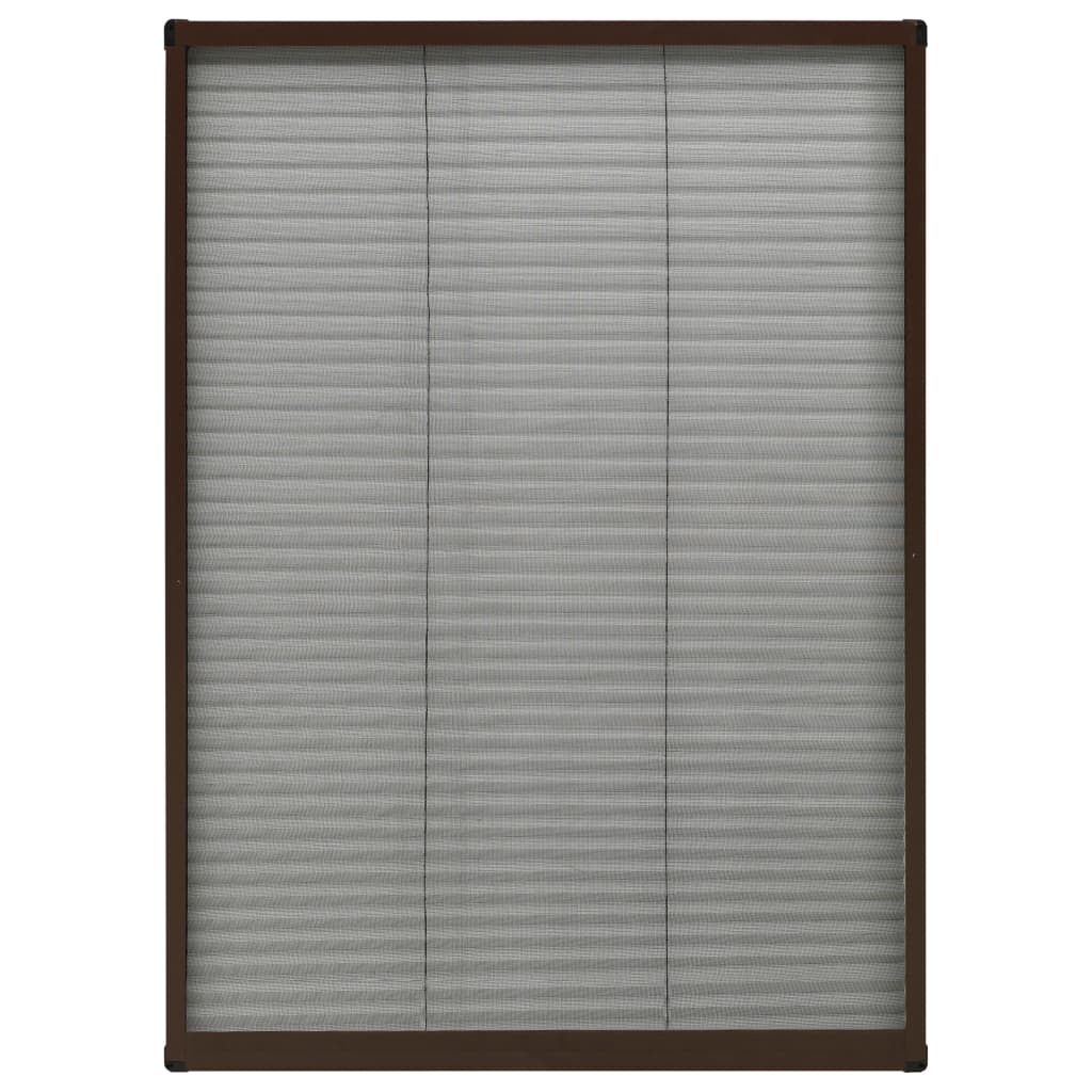 Zanzariera Plissettata Finestre in Alluminio Marrone 80x120 cm