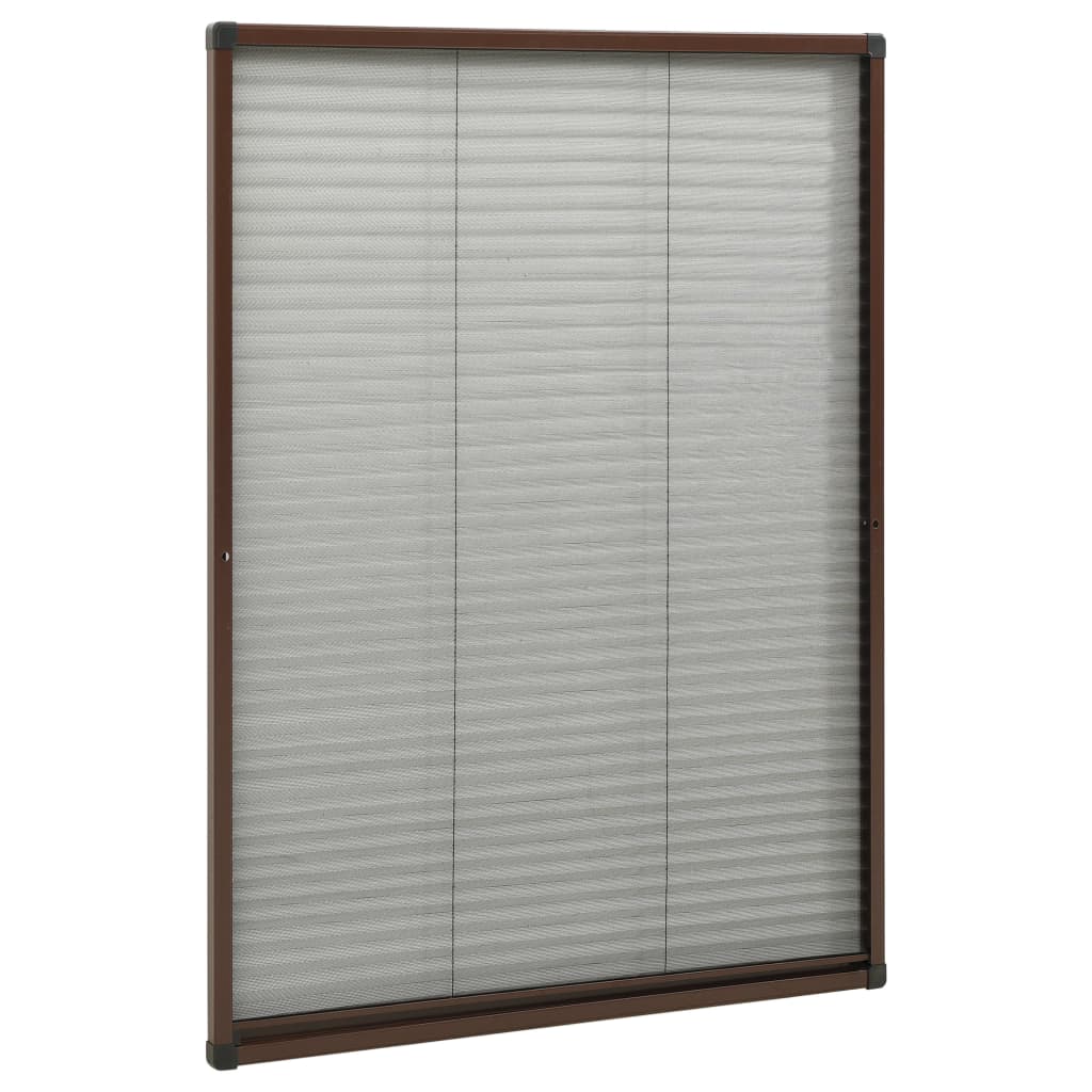 Zanzariera Plissettata Finestre in Alluminio Marrone 80x120 cm