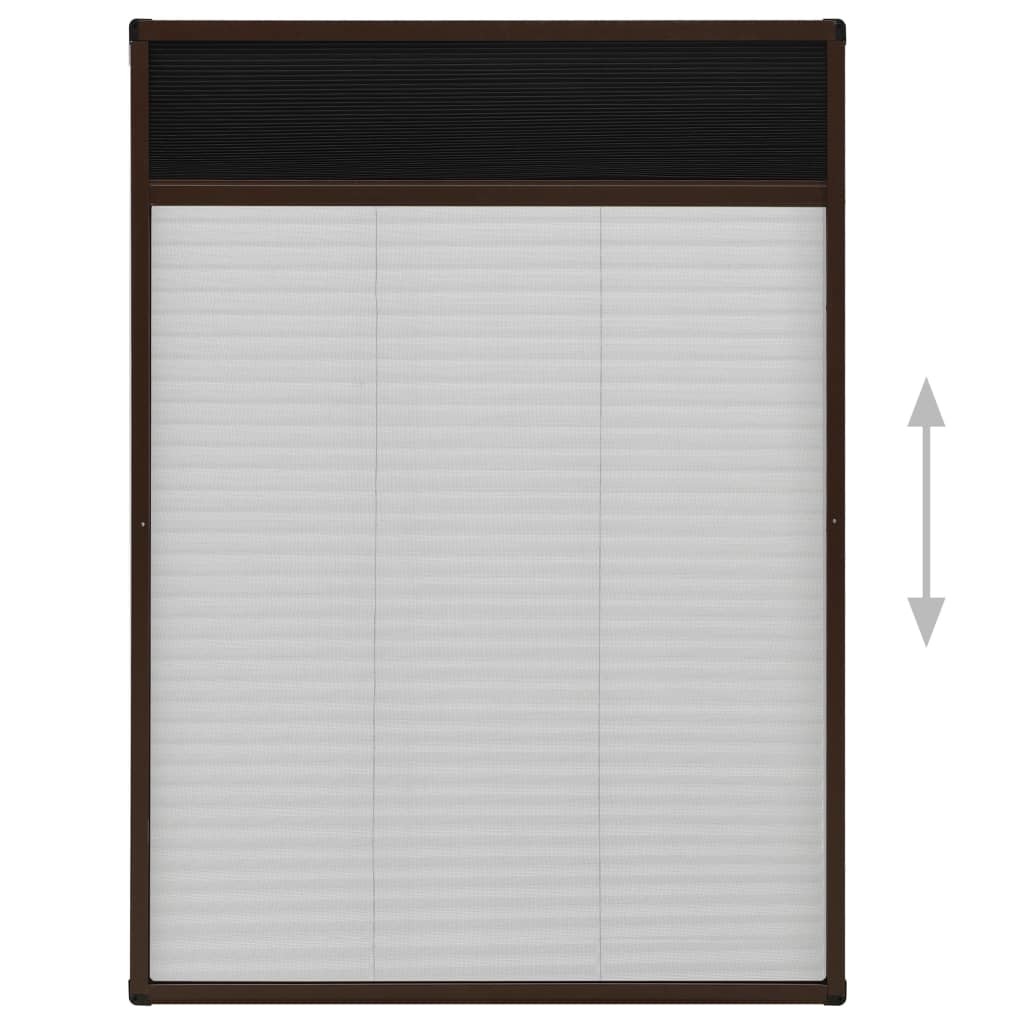 Zanzariera Plissettata Finestre in Alluminio Marrone 80x120 cm