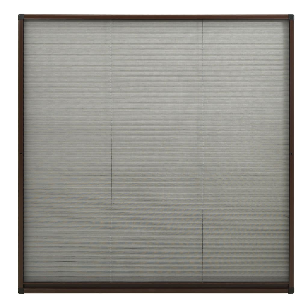 Zanzariera Plissettata Finestre in Alluminio Marrone 120x120 cm